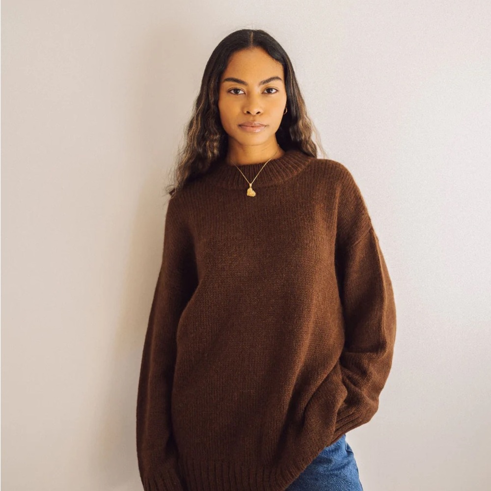 One Wednesday Oversized Crewneck Knit Sweater